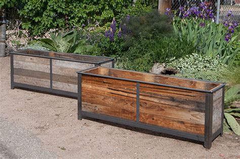 Wood and Metal Planter Boxes 